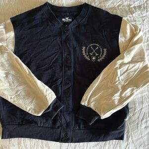 Navy and cream color Hollister jacket